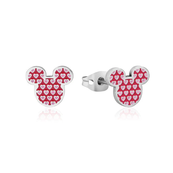 ECC Disney Mickey Mouse Heart Enamel Stud Earrings