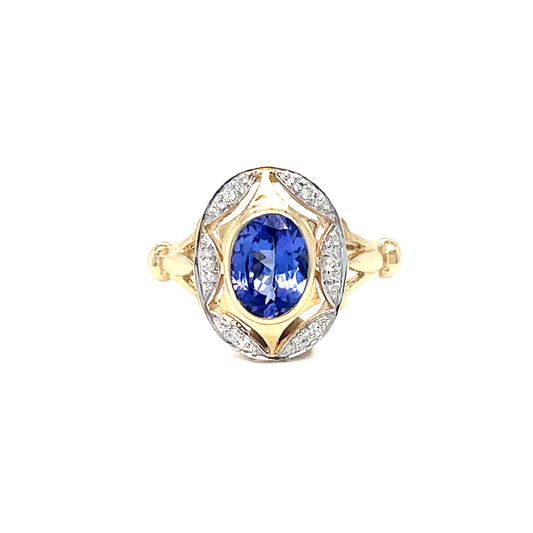 Natural Tanzanite & Diamond Ring