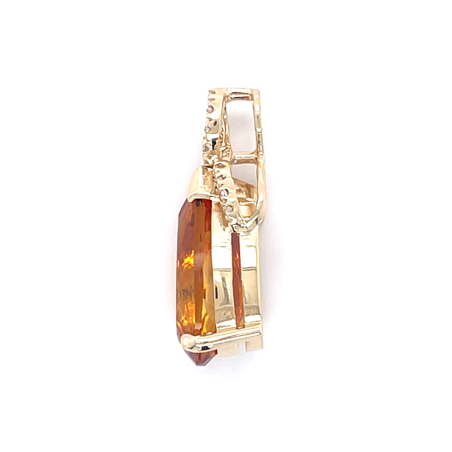 Natural Citrine & Diamond Pendant