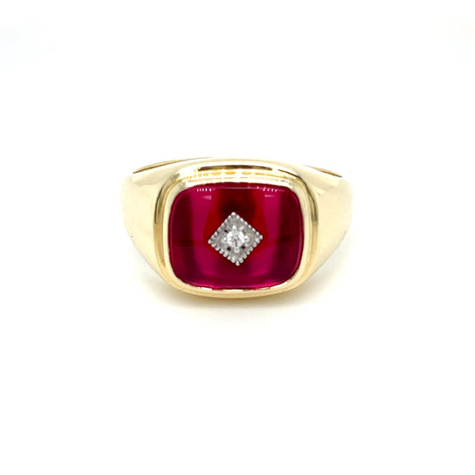 Red Spinel Men's Ring