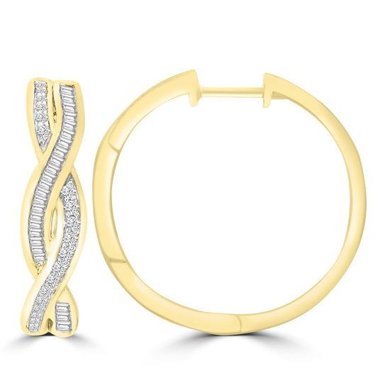 Intertwined Diamond Huggie Earrings