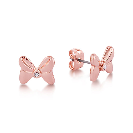 Minnie Mouse Crystal Bow Studs - Rose Gold