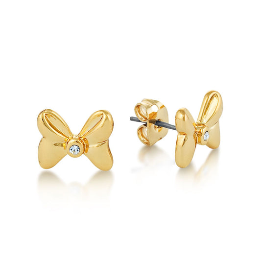 Minnie Mouse Crystal Bow Studs - Gold