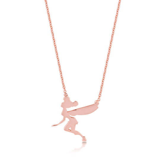 Tinker Bell Silhouette Necklace - Rose Gold