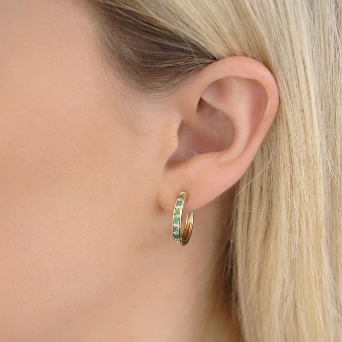 Natural Emerald & Diamond Earrings