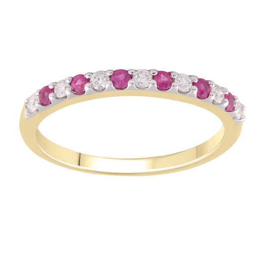 Natural Ruby & Diamond Band