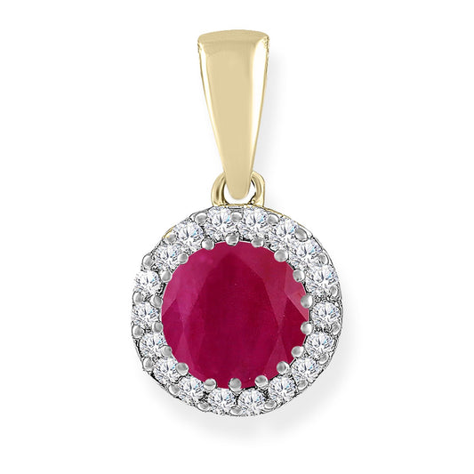 Natural Ruby & Diamond Pendant