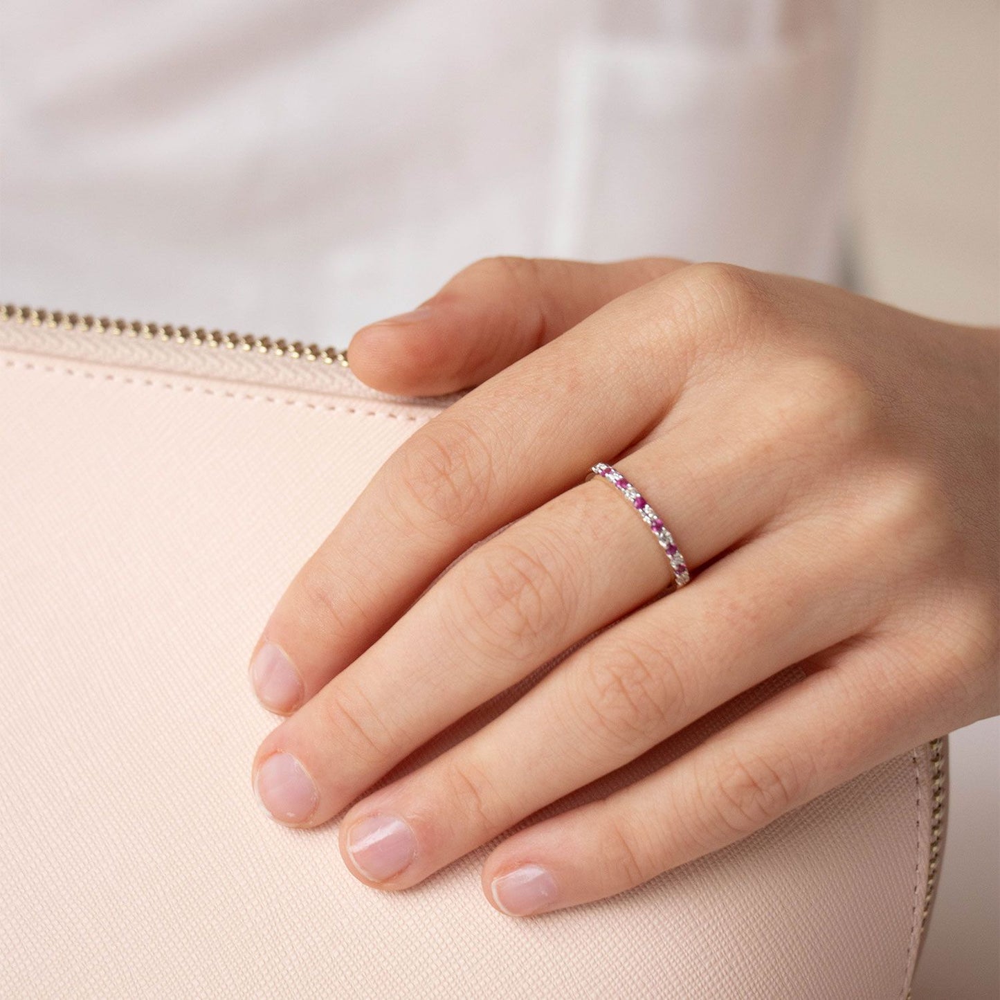 Natural Ruby & Diamond Band