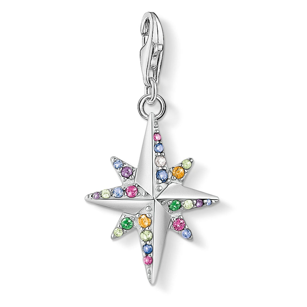 Charm Pendant Colourful Star Silver