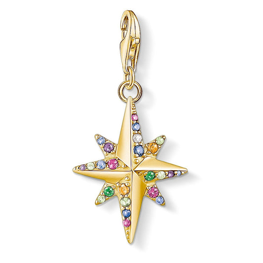 Charm Pendant Colourful Star Gold
