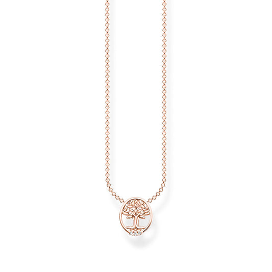 Necklace Tree of Love White Stones Rose Gold