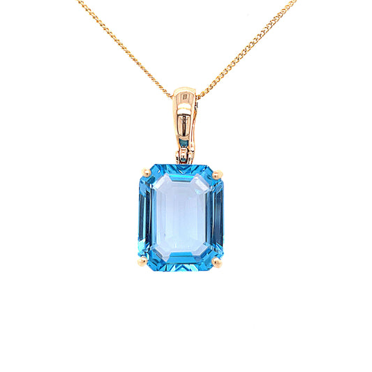 Natural Blue Topaz Pendant