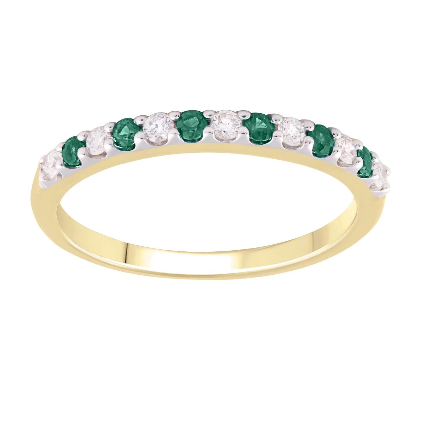 Natural Emerald & Diamond Band
