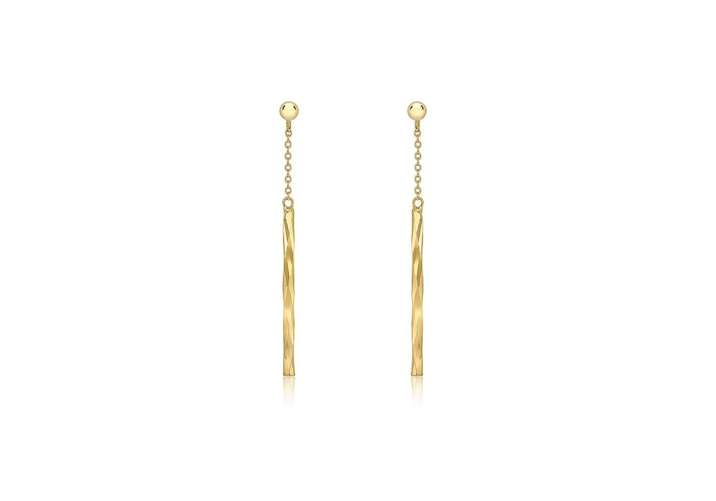 Diamond-Cut Drop Earrings