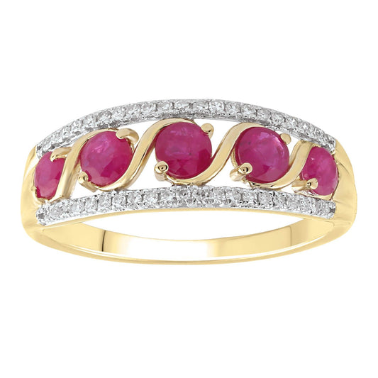 Natural Ruby & Diamond Dress Ring