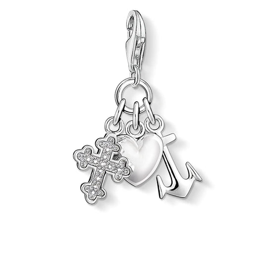 Charm Pendant "Cross, Heart, Anchor "