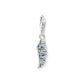 Charm Pendant Phoenix Feather With Blue Stones