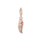Charm Pendant Phoenix Feather With Pink Stones