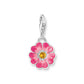 Pink Flower Silver Charm