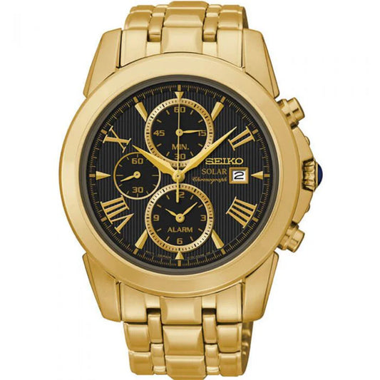 Seiko Le Grand Sport Men's Gold PVD Solar Chronograph Watch