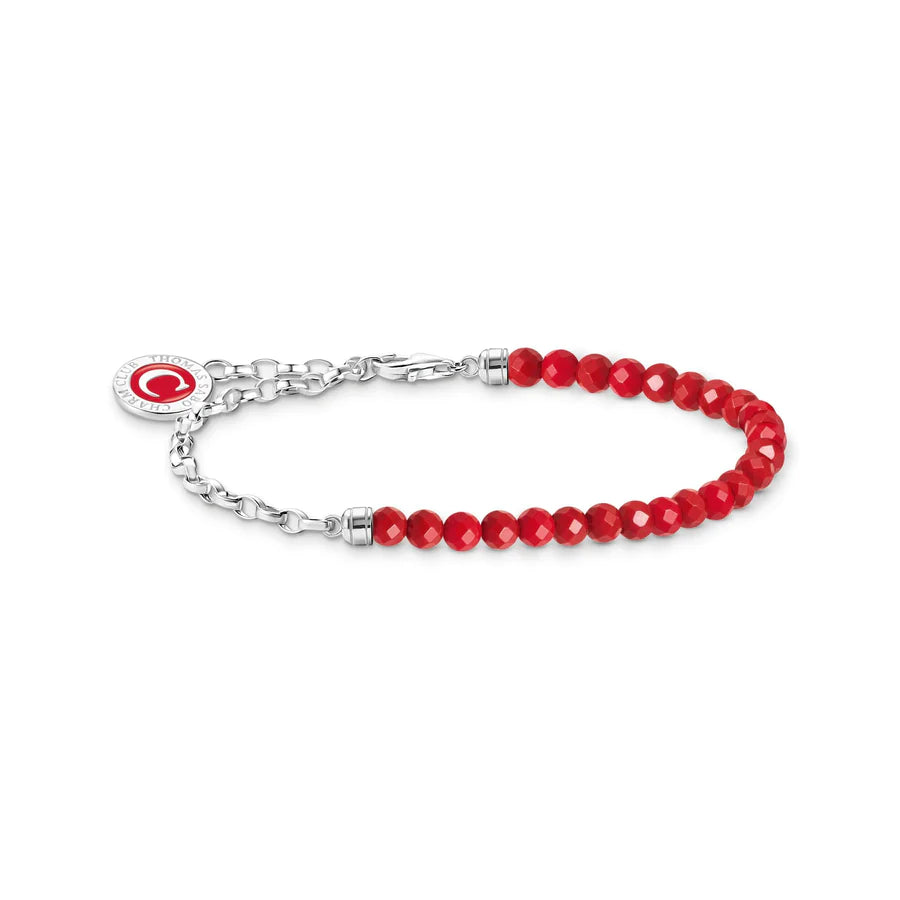 Charm Bracelet With Red Beads