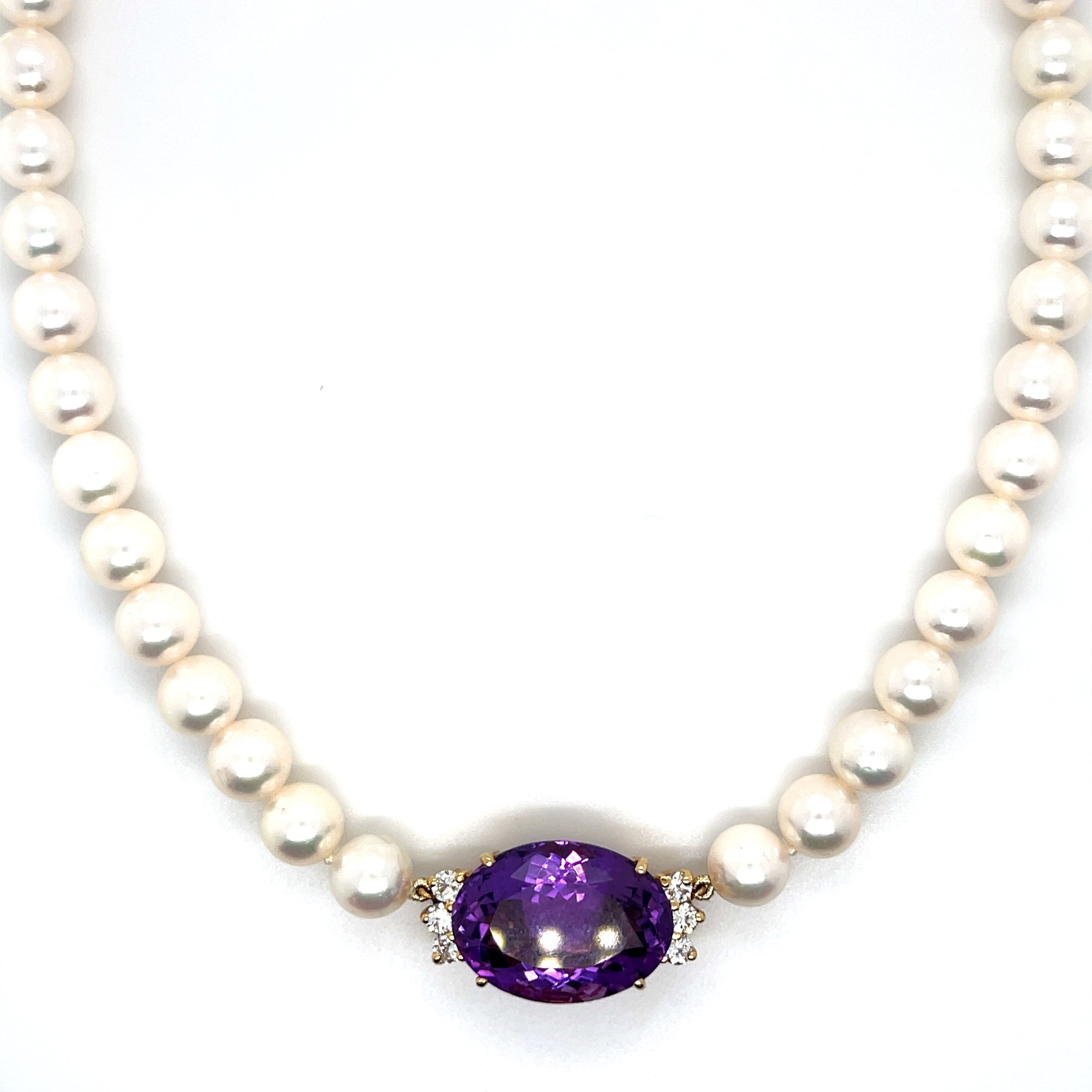 Akoya Pearls & Amethyst Necklace