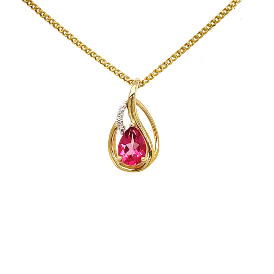 Natural Pink Topaz Pendant