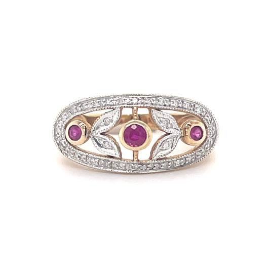 Natural Ruby & Diamond Dress Ring