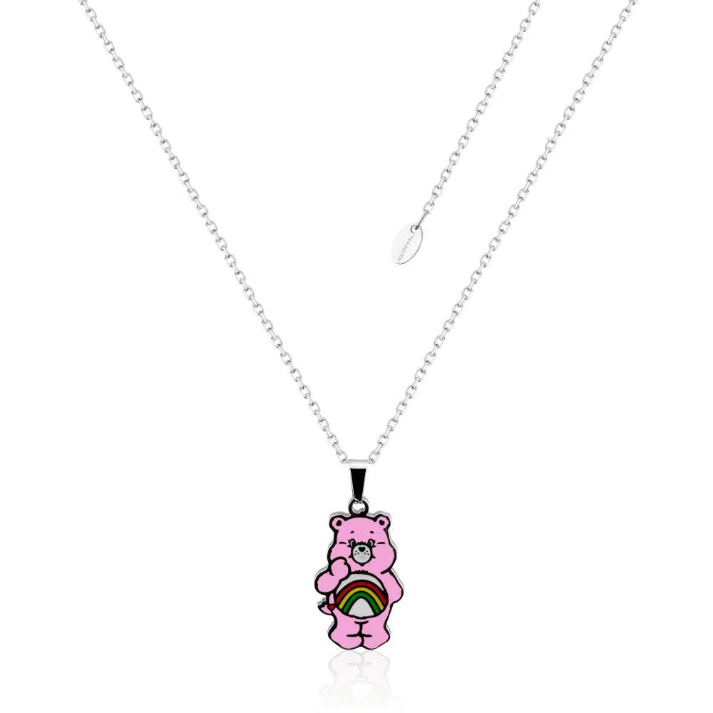 ECC Care Bears Cheer Bear Belly Badge Enamel Necklace