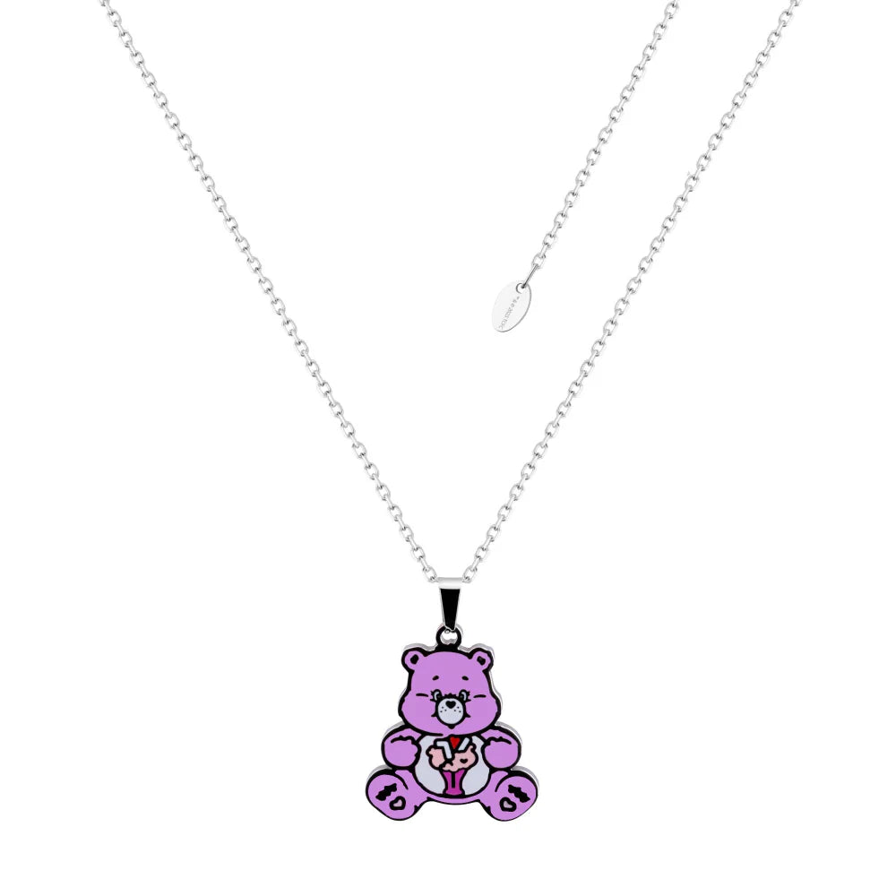 ECC Care Bears Share Bear Belly Badge Enamel Necklace
