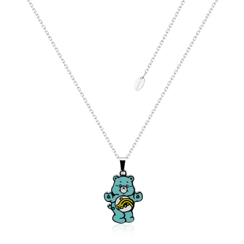 ECC Care Bears Wish Bear Belly Badge Enamel Necklace
