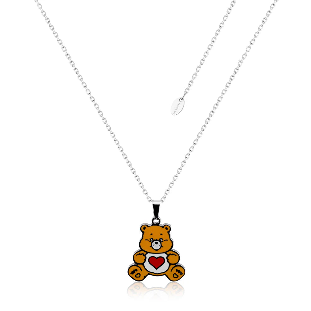 ECC Care Bears Tenderheart Bear Belly Badge Enamel Necklace