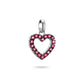 Connect Charm Heart With Red Stones