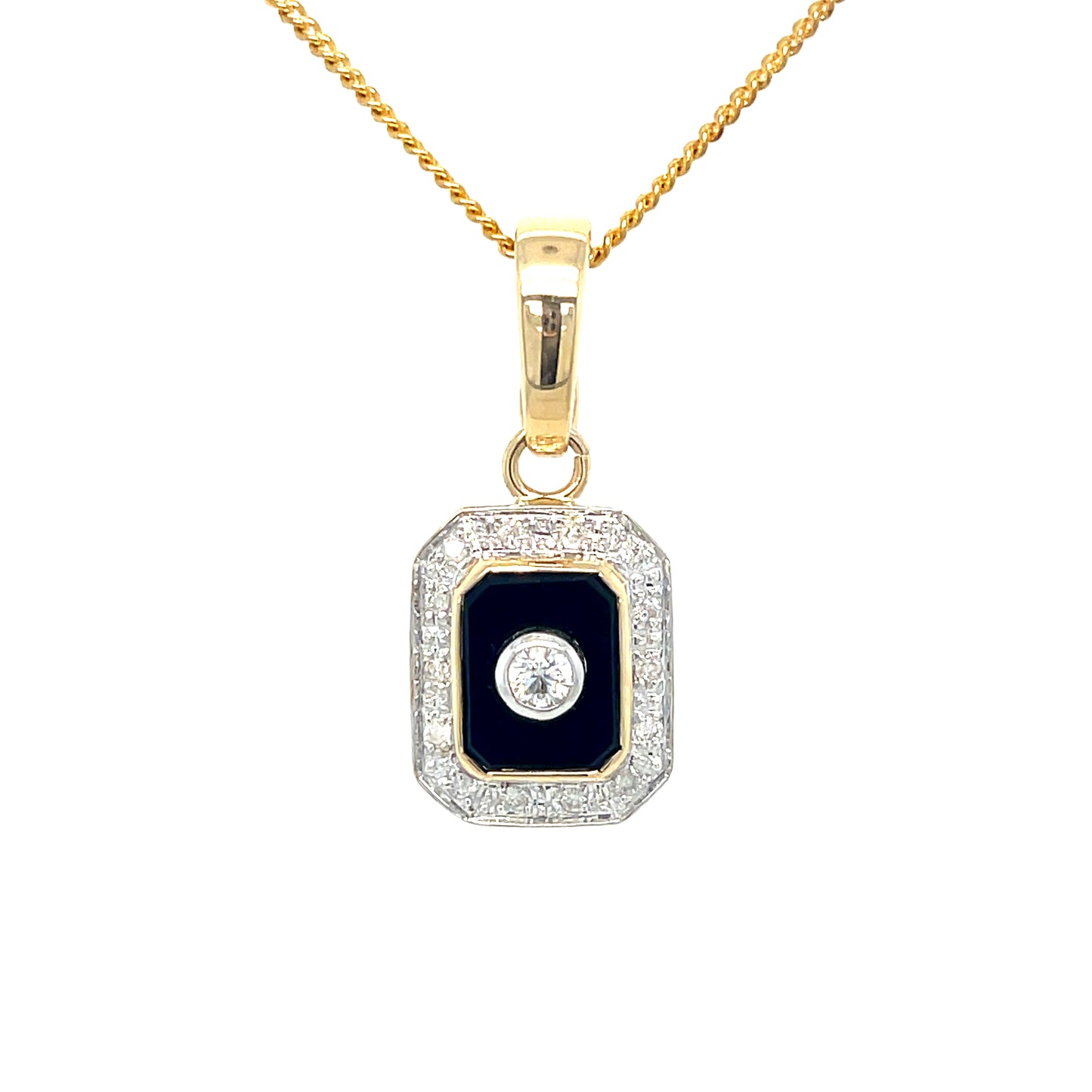 Natural Onyx & Diamond Pendant