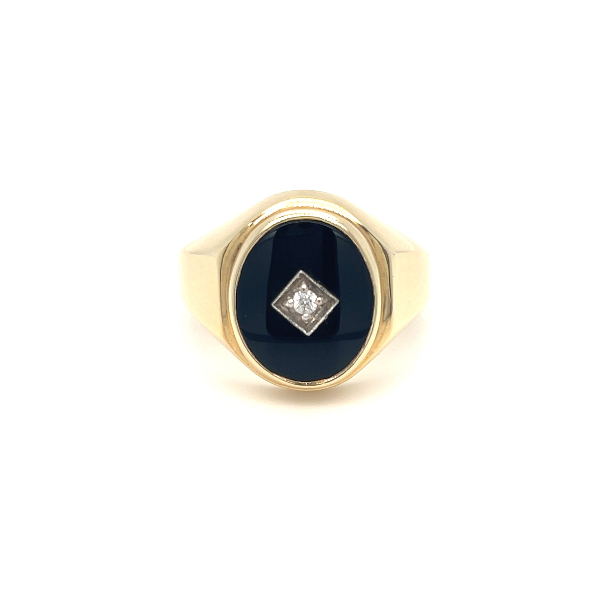 Black Onyx & Diamond Men's Ring