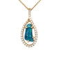Natural Black Opal & Diamond Pendant
