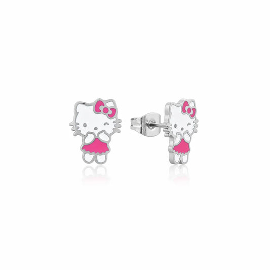 ECC Sanrio Hello Kitty Pink Dress Stud Earrings