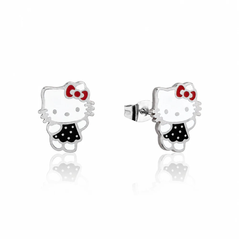 ECC Sanrio Hello Kitty Polka Dot Dress Stud Earrings