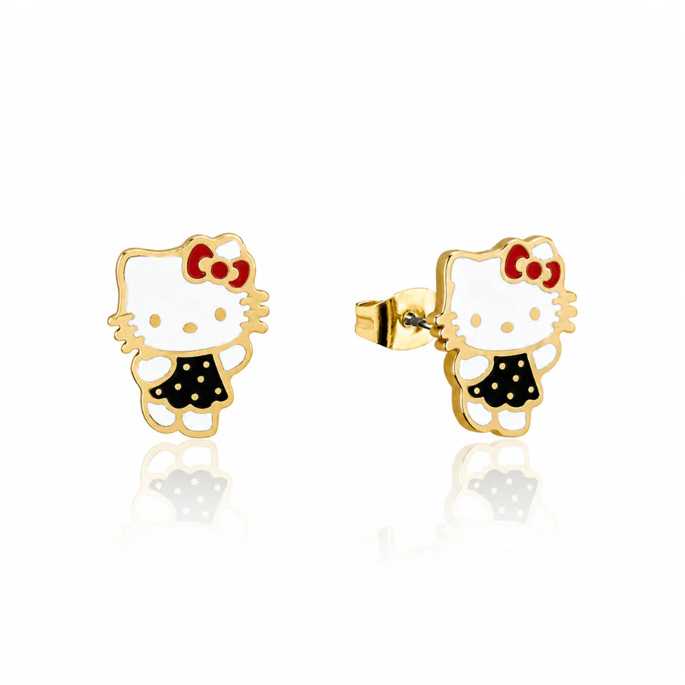 ECC Sanrio Hello Kitty Polka Dot Dress Stud Earrings