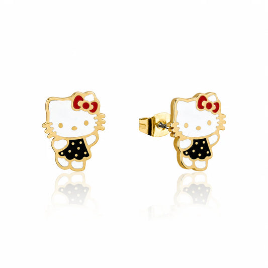 ECC Sanrio Hello Kitty Polka Dot Dress Stud Earrings