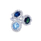 Natural Colour Stones & Diamond Dress Ring