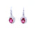 Natural Pink Tourmaline & Diamond Drop Earrings