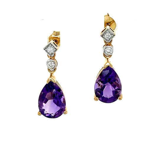 Natural Amethyst Stud Earrings