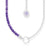 Silver Charm Necklace With Violet Beads
