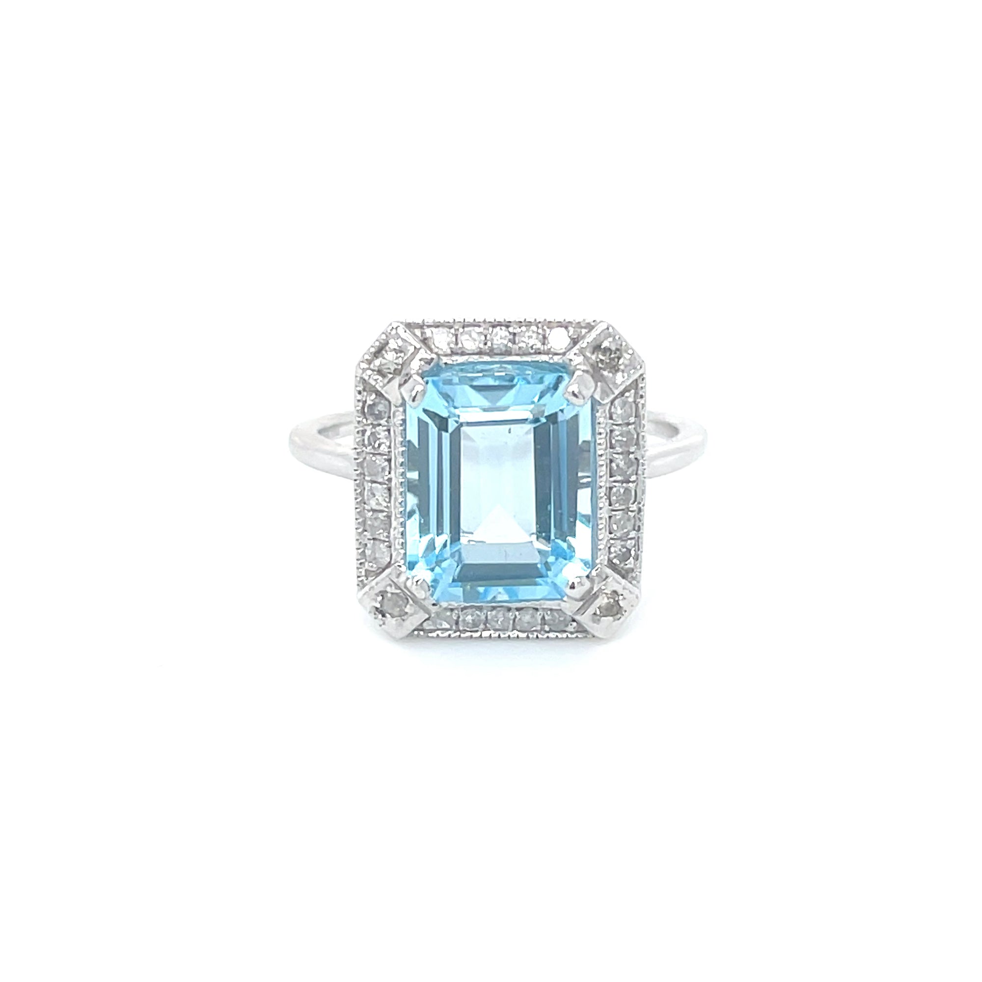 Blue Topaz & Diamond Dress Ring