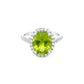 Natural Peridot & Diamond Ring