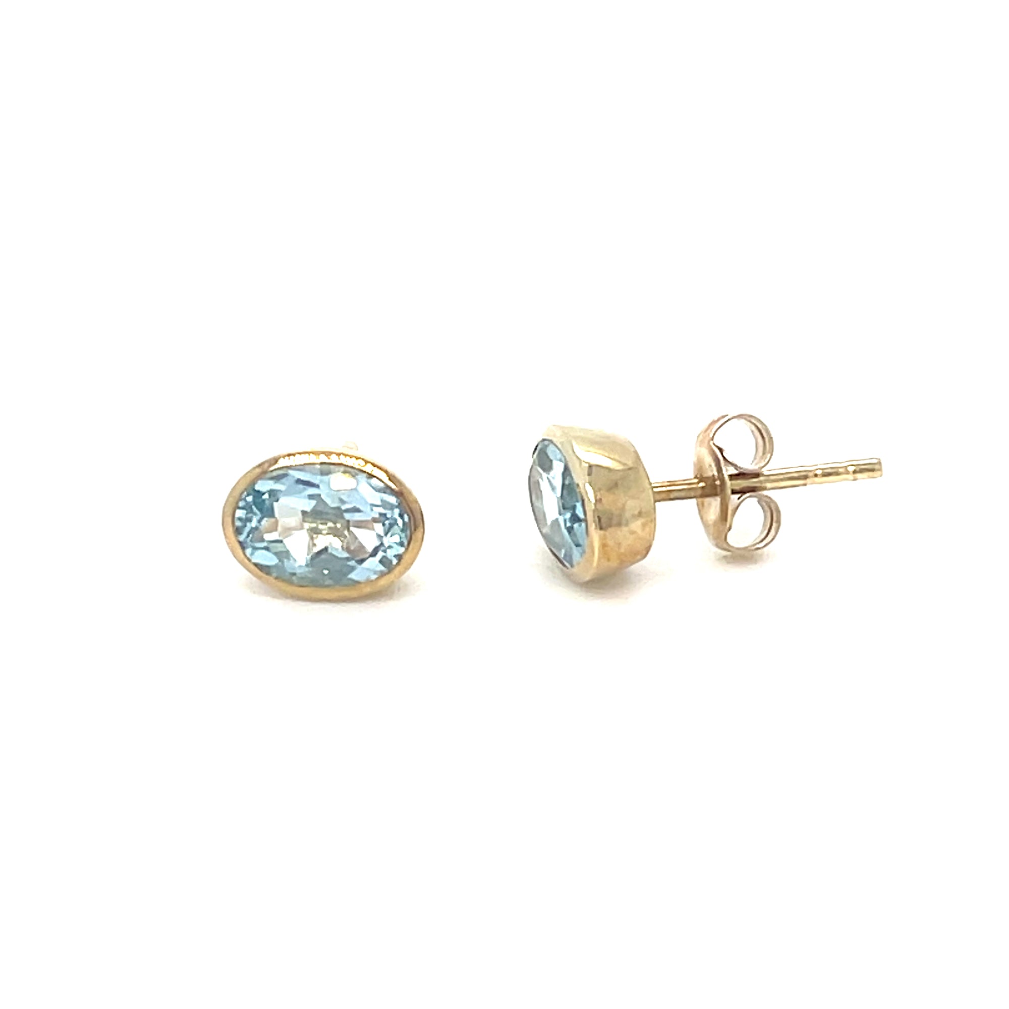 Blue Topaz Stud Earrings