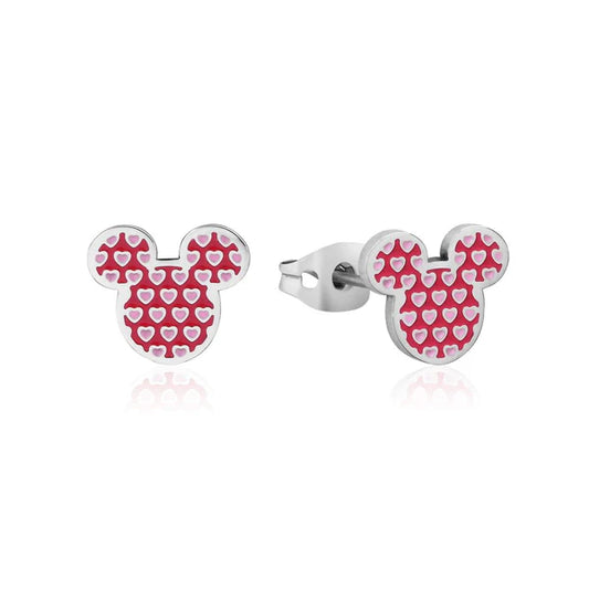 ECC Disney Mickey Mouse Heart Enamel Stud Earrings
