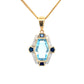 Natural Blue Topaz, Sapphire & Diamond Pendant