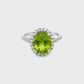 Natural Peridot & Diamond Ring